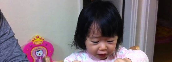 This girl loses her mind when her mom eats her orange!