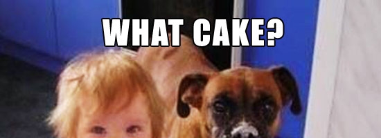 Busted for stealing cake…