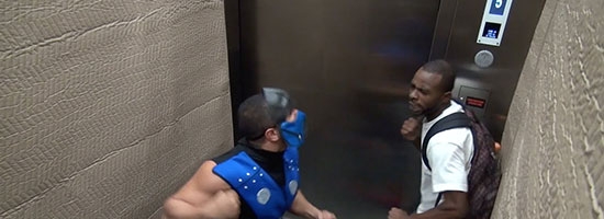 The Mortal Kombat elevator prank is here to freak riders out again!