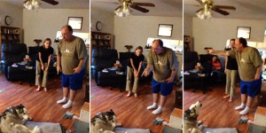 This man’s dog stole his potato skin. The ensuing argument between them is just hilarious!