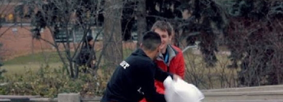 This proves almost everybody loves pillow fight. Funny!