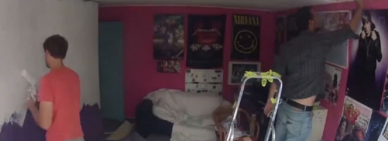Brother tilts younger sibling’s entire bedroom 90 degrees. It’s awesome!