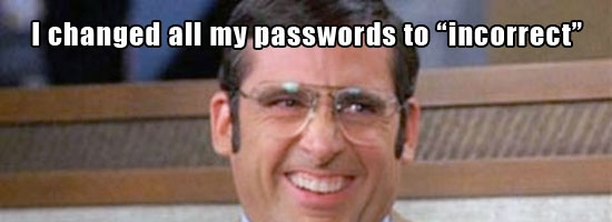 Your password is incorrect…