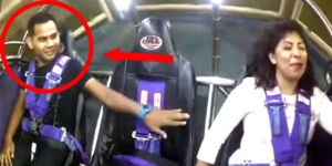 She’s scared just before riding on Gmax. But when the ride starts, just keep an eye on her boyfriend!