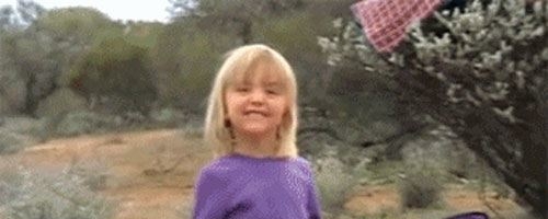Cute girl misses seat by far!