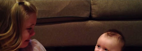 This little girl doesn’t want her baby brother to grow up!