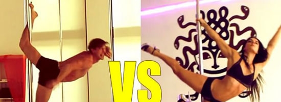 Watch woman vs. man in this hot pole dance battle (NSFW)