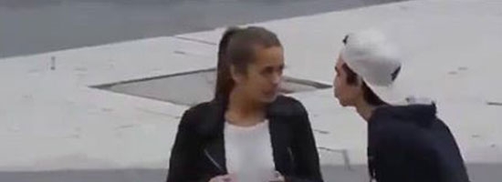 This guy asks a girl for kiss. What happens next will make you bust out laughing!