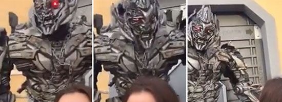 She had no idea that she’s gonna get verbally raped by Megatron. Hilarious!