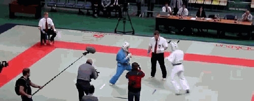 Bada*s martial arts referee lays the smack down! LOL