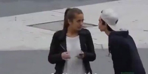 This guy asks a girl for kiss. What happens next will make you bust out laughing!