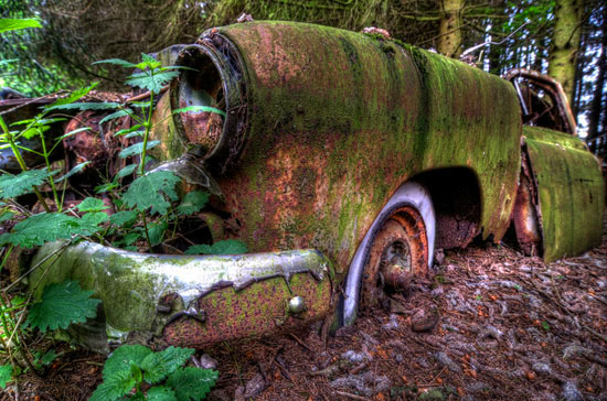 Car Graveyard in Chatillon Belgian Forest