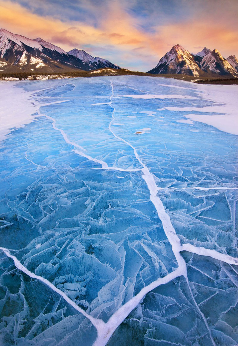 Frozen lake Baikal in Siberia