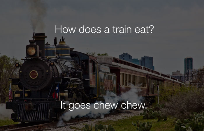 Funniest Jokes - How does a train eat?