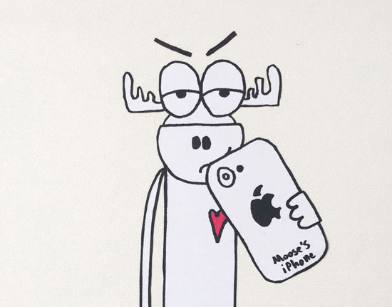 This guy drew his wife’s alter ego as moose to recover from a concussion