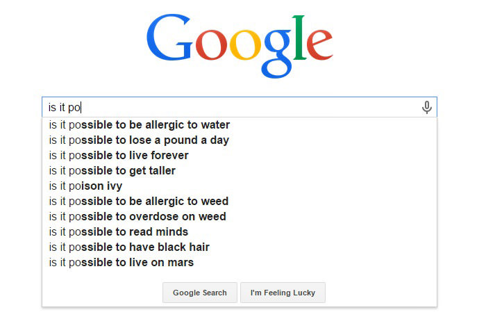 Funny Google Search Suggestions - Is It Possible to Live Forever