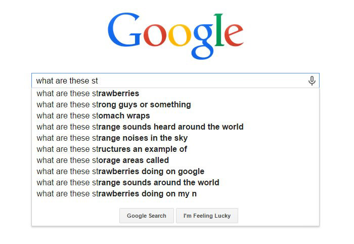 Weird Google Search Suggestions - What are These Strawberries Doing on Google
