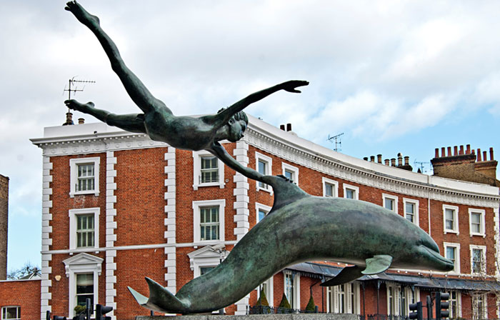 Boy With The Dolphin Sculpture by Sir David Wynne