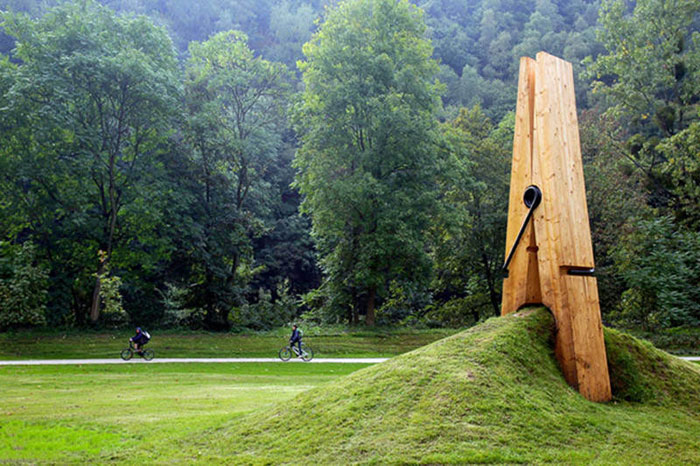 Giant Clothespin Sculpture by Mehmet Ali Uysal