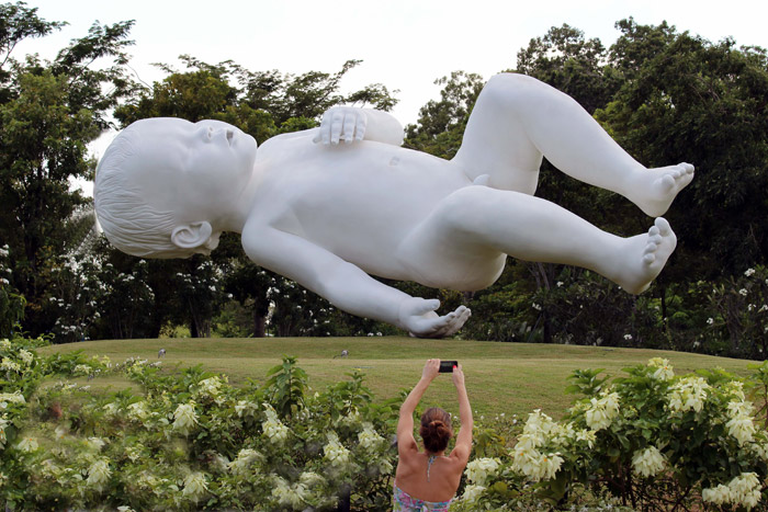 Planet, a bronze and stainless steel sculpture by British artist Marc Quinn
