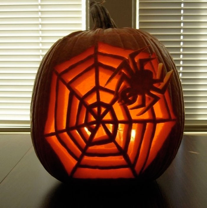 Decorating Pumpkins for Halloween - Spider Web